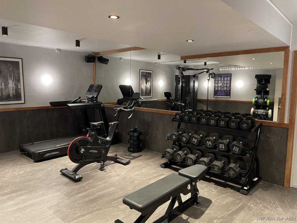 a room with exercise equipment