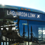 a bus with a digital sign