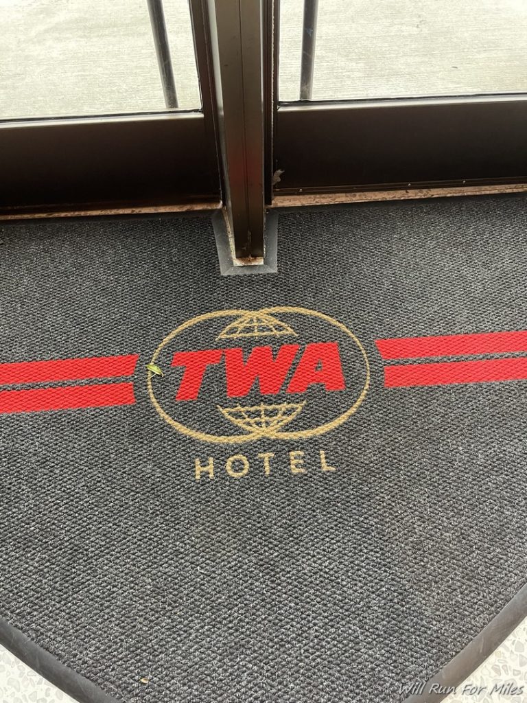 a carpet with a logo on it
