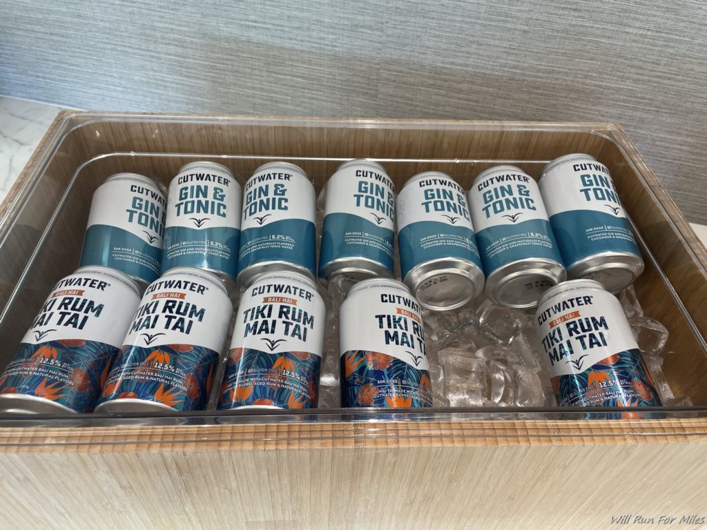 a group of cans in a container