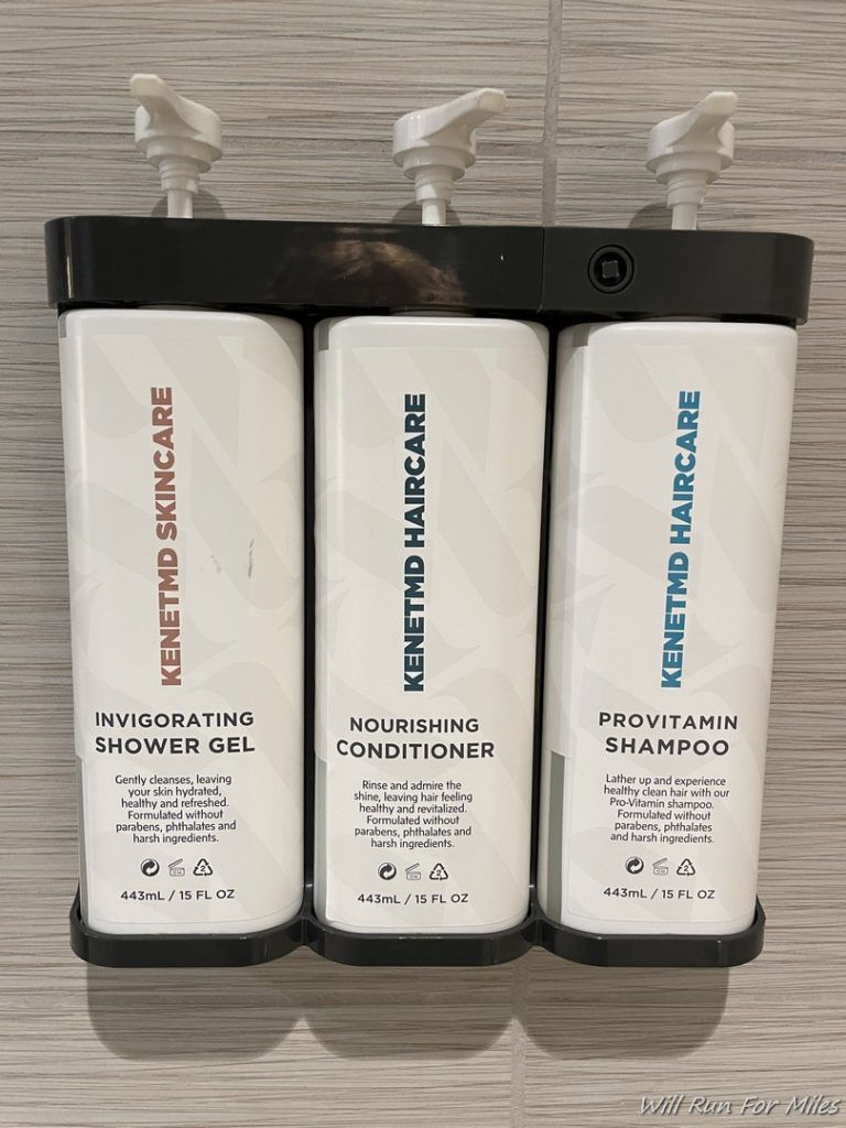 a group of shampoo bottles