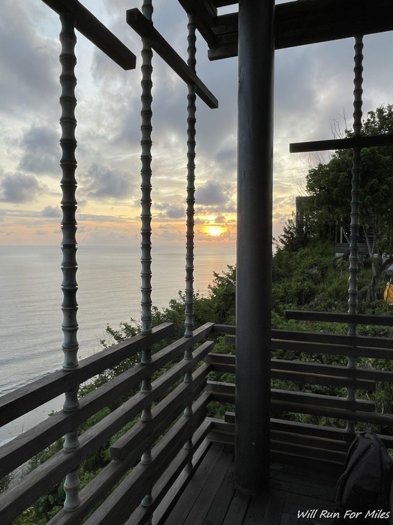 a balcony overlooking the ocean