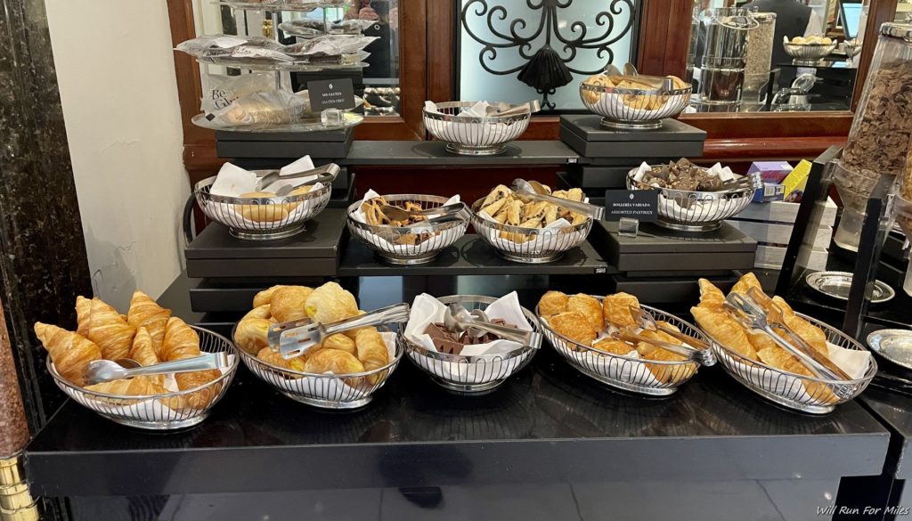 a group of baskets of pastries