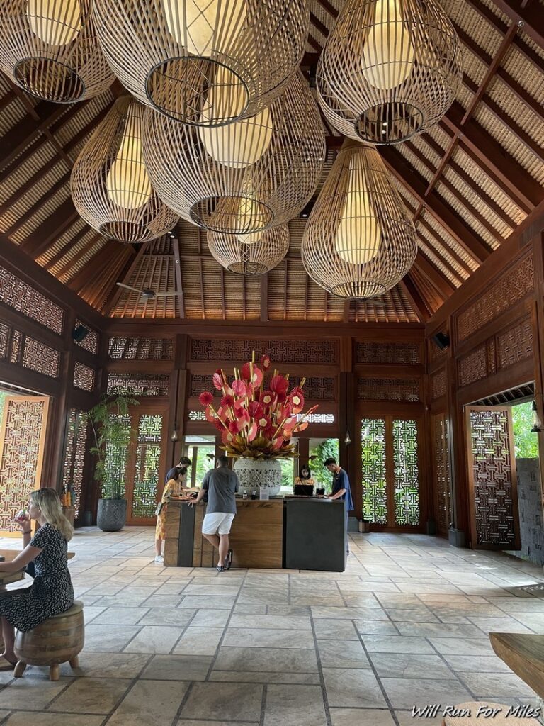 a room with a large flower arrangement