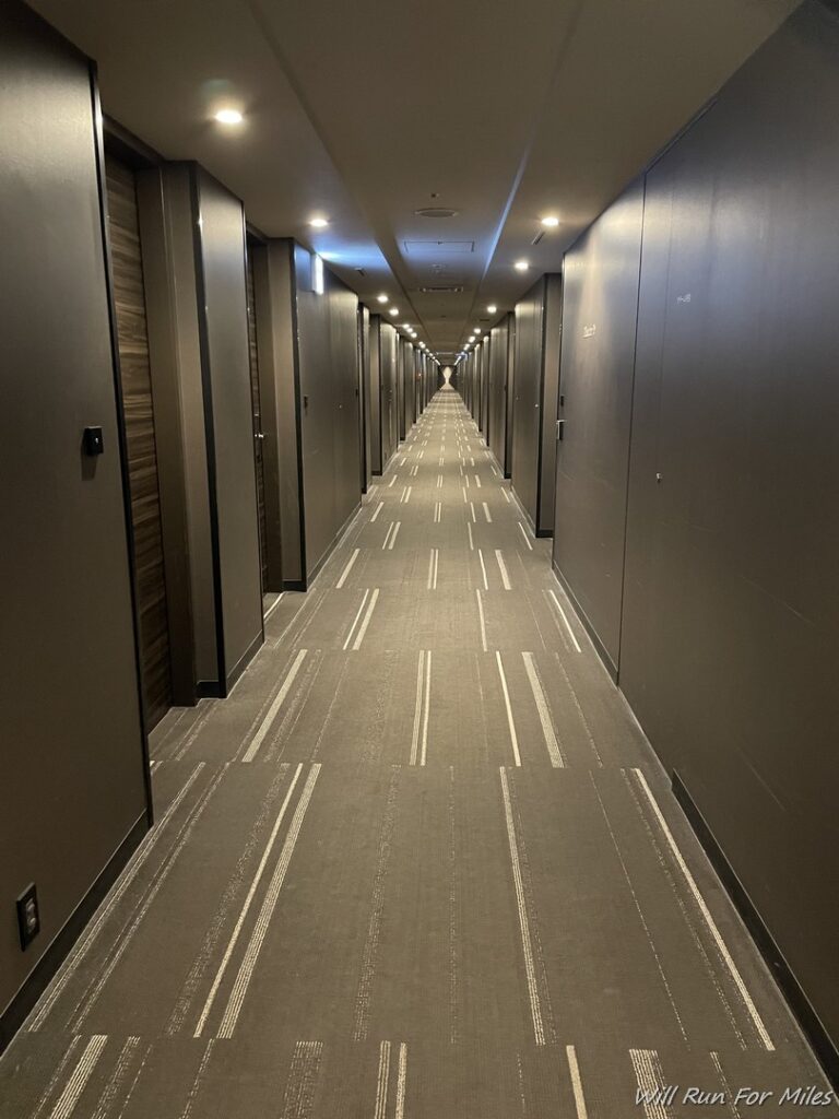a long hallway with doors