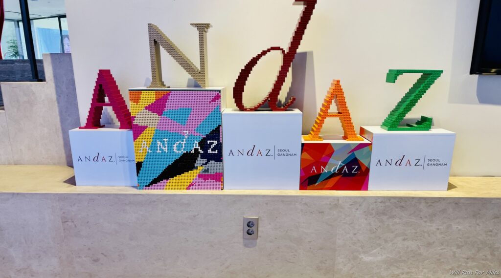 a group of colorful blocks on display