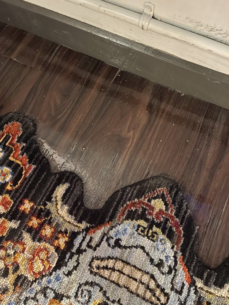 a close up of a rug