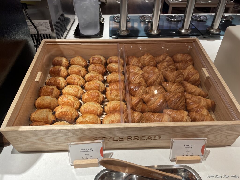 a box of croissants on a counter