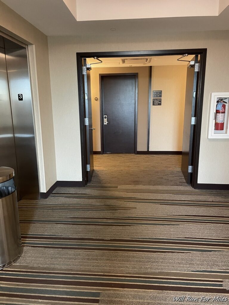 an elevator with a door open