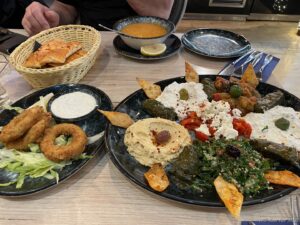 a plate of food on a table