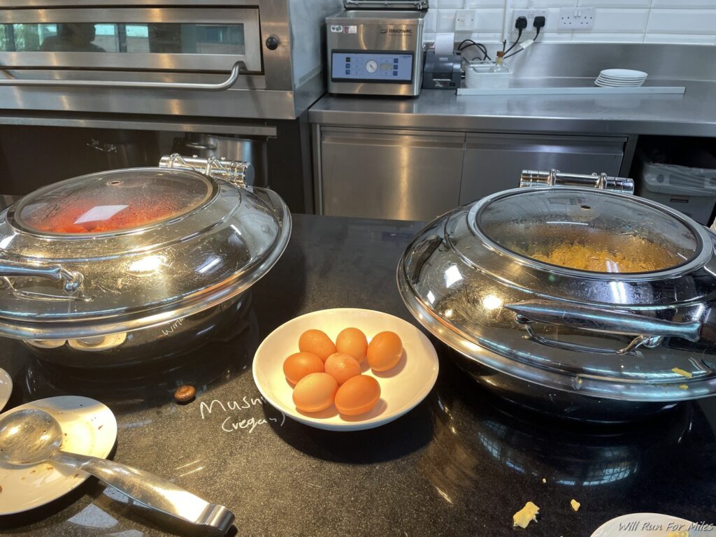 a bowl of eggs on a counter
