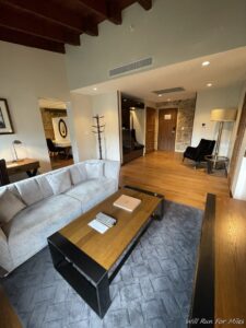 a living room with a couch and a coffee table