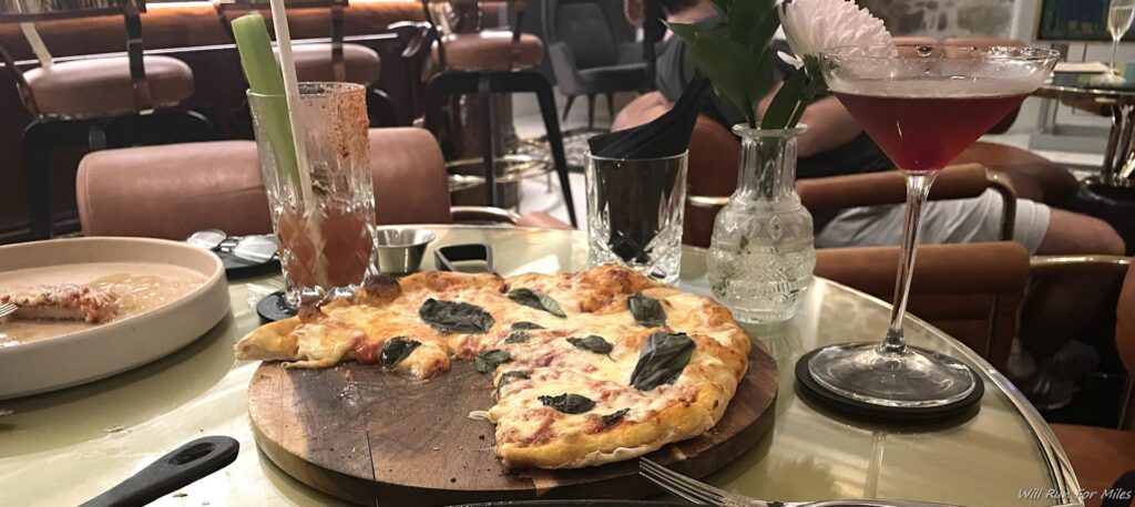 a pizza on a table