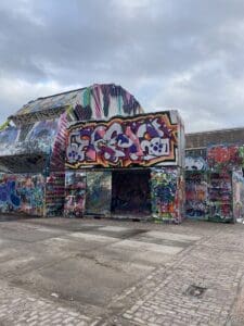 a building with graffiti on it