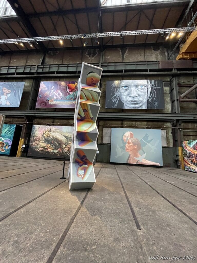 a art display in a building