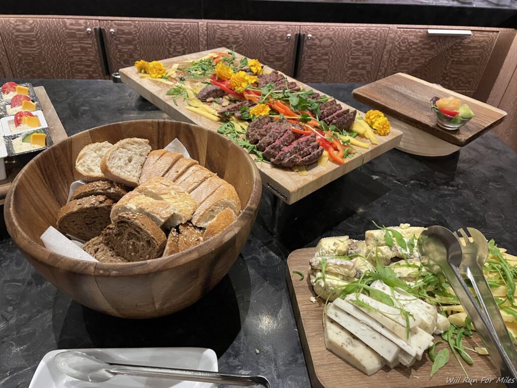 a table with food on it