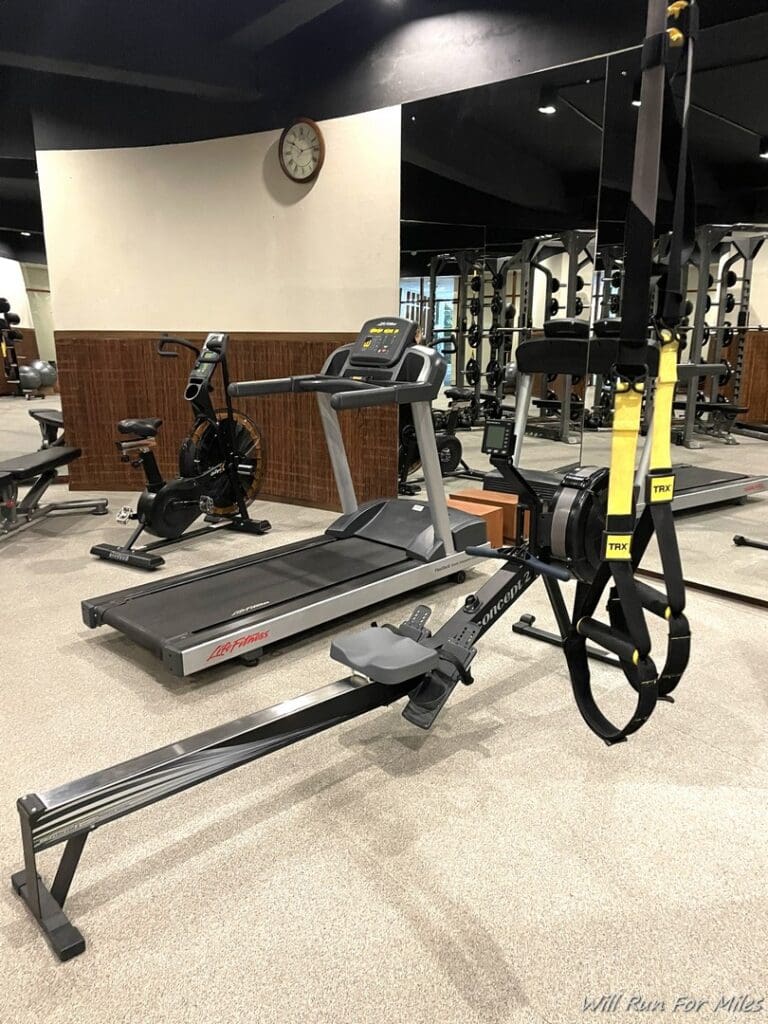 a gym with exercise equipment