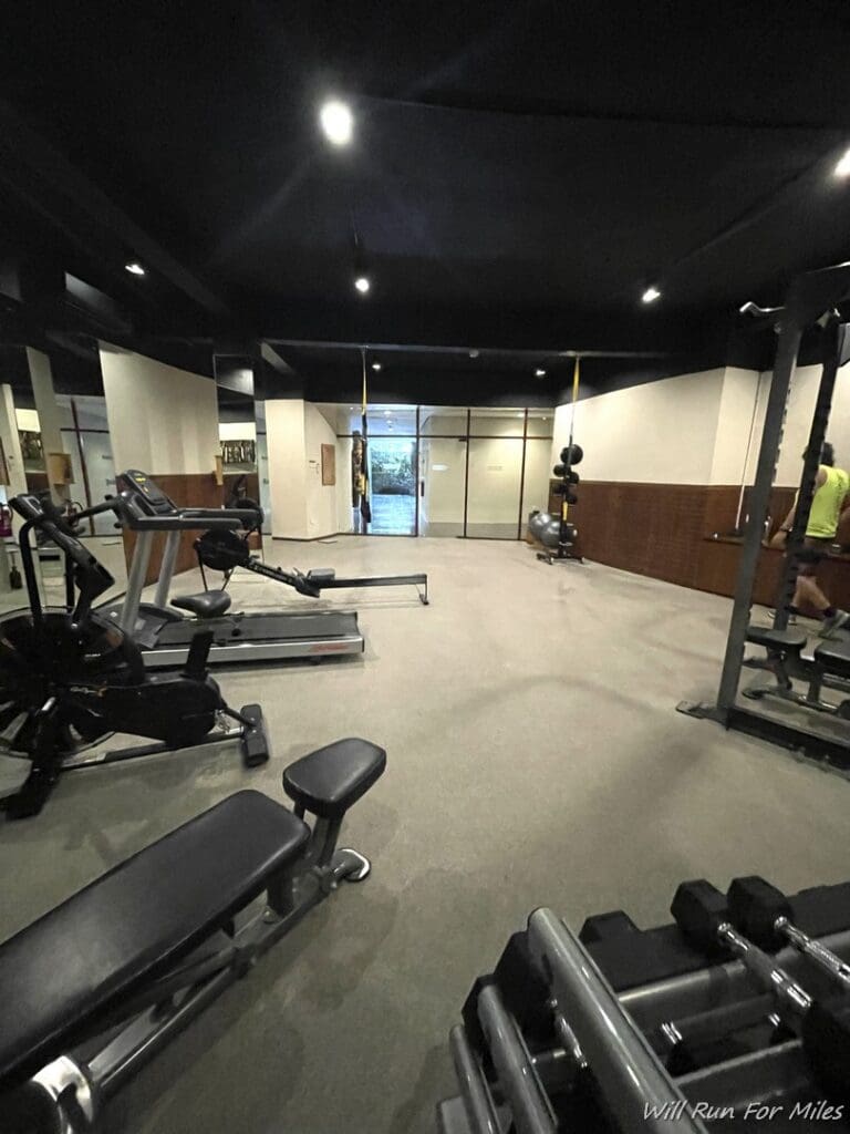 a gym with exercise equipment