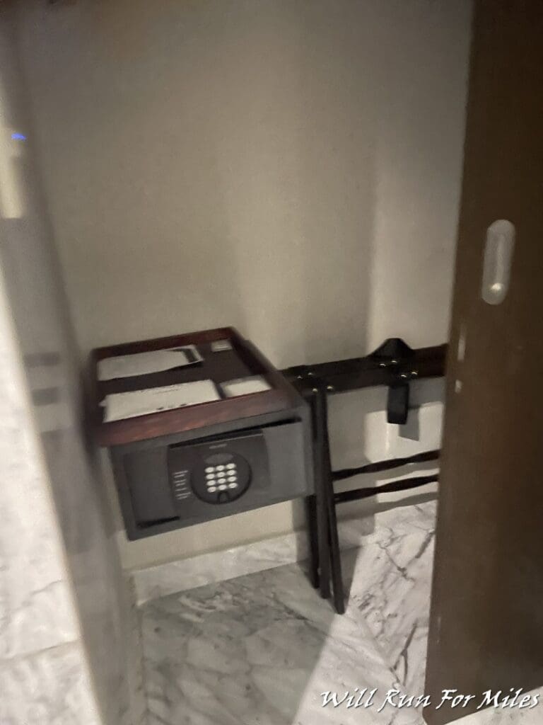 a safe in a room