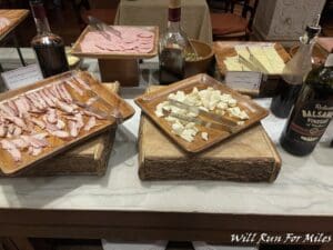 a table with different types of food on it