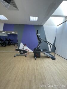 a gym with exercise equipment