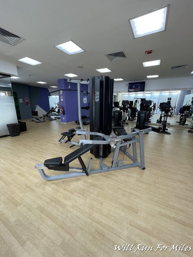 a gym with exercise equipment