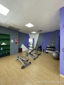 a gym with exercise equipment