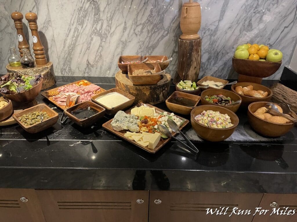 a table with different food items on it