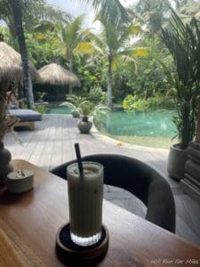 a drink on a table