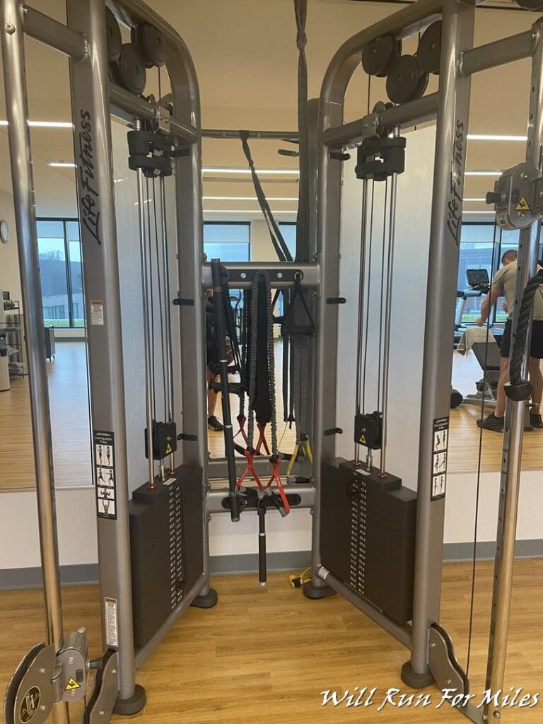 a gym equipment in a room