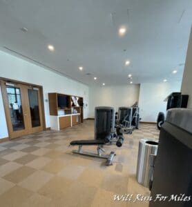 a gym with exercise equipment
