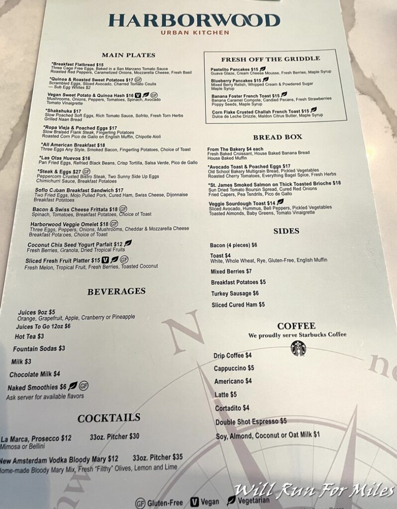 a menu on a table