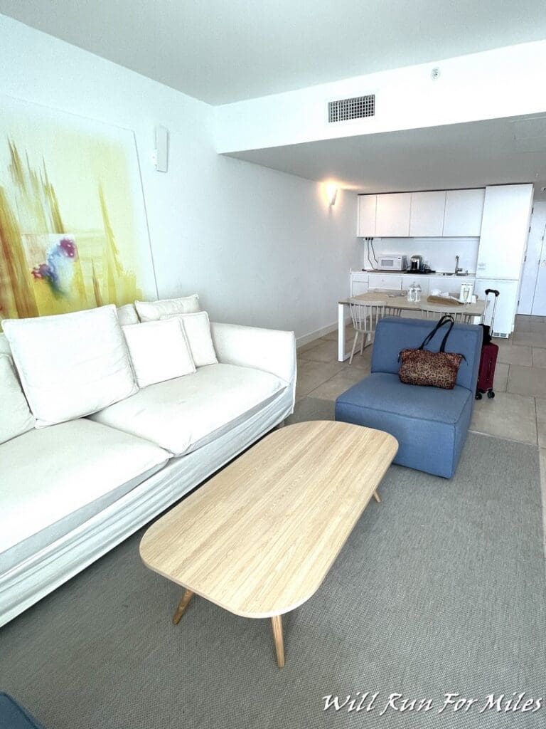 a living room with a couch and a coffee table