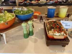 a table with food on it