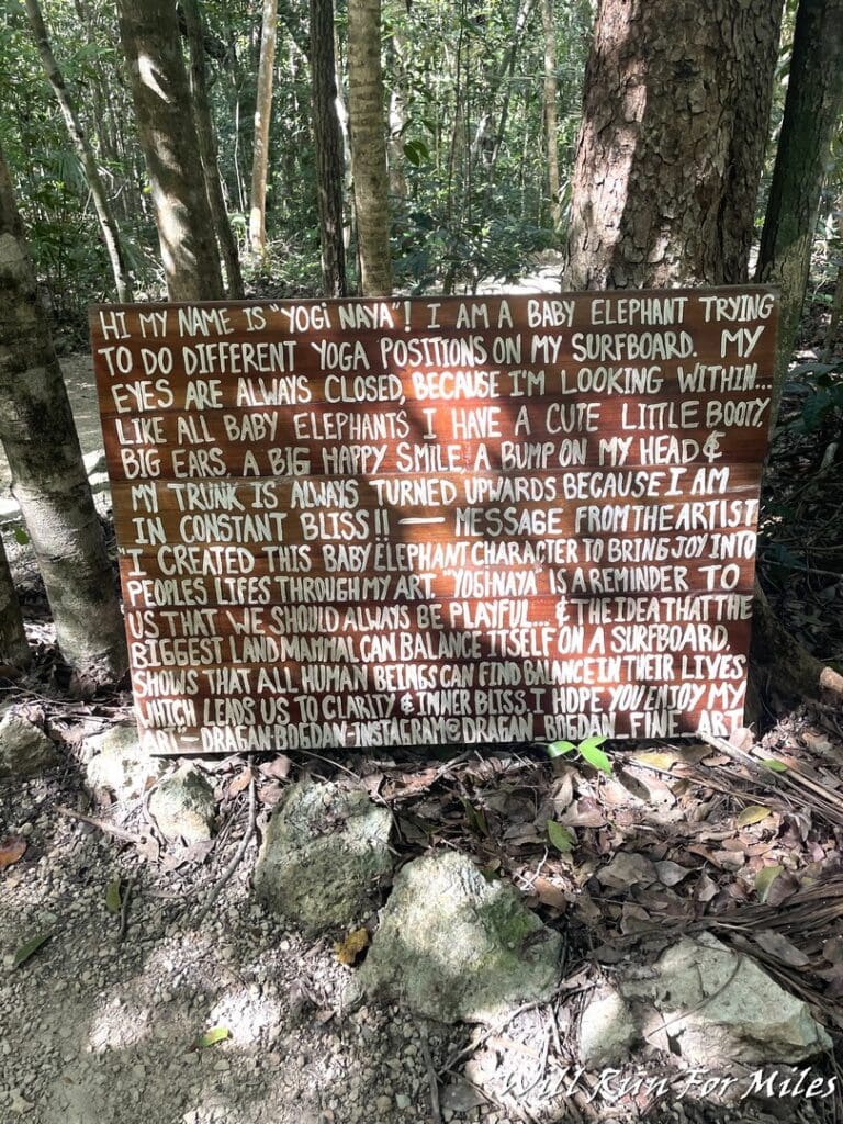 a sign in the woods