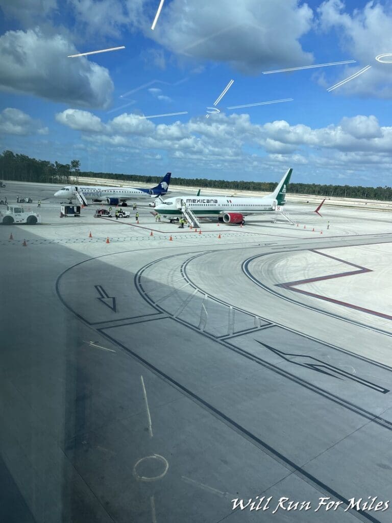 airplanes on a runway