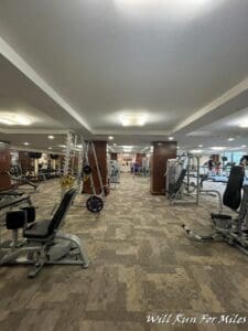 a gym with exercise equipment