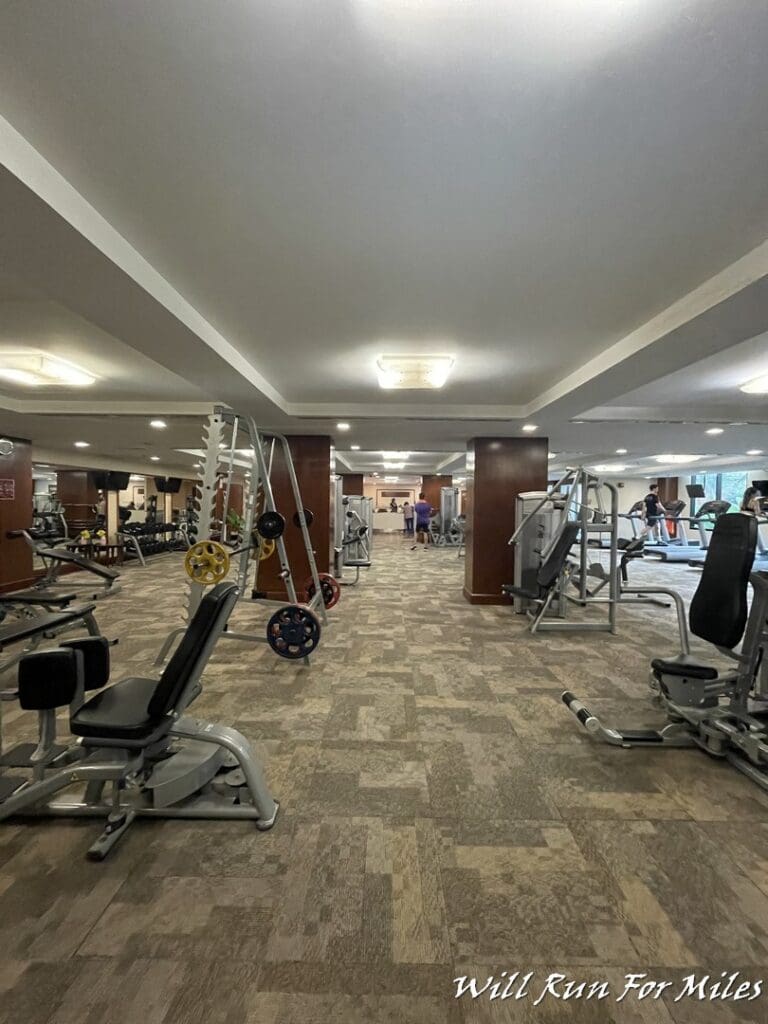 a gym with exercise equipment