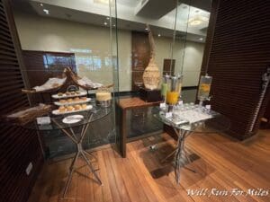 a table with food on it