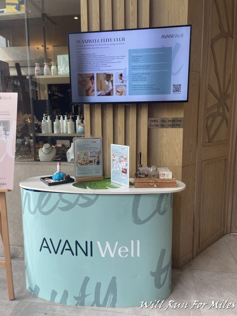 a display of products on a counter