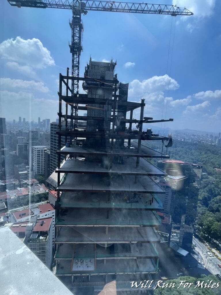 a tall building under construction