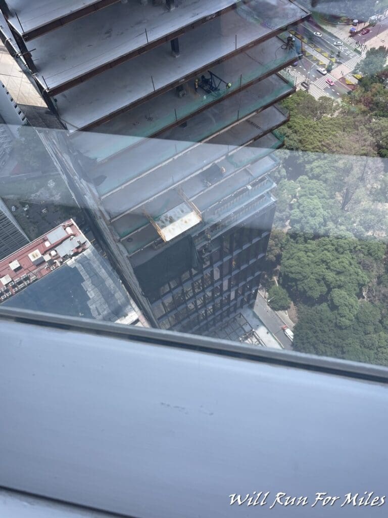 a view of a building from a window