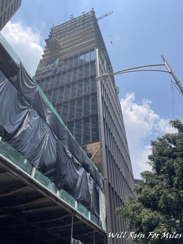 a tall building under construction