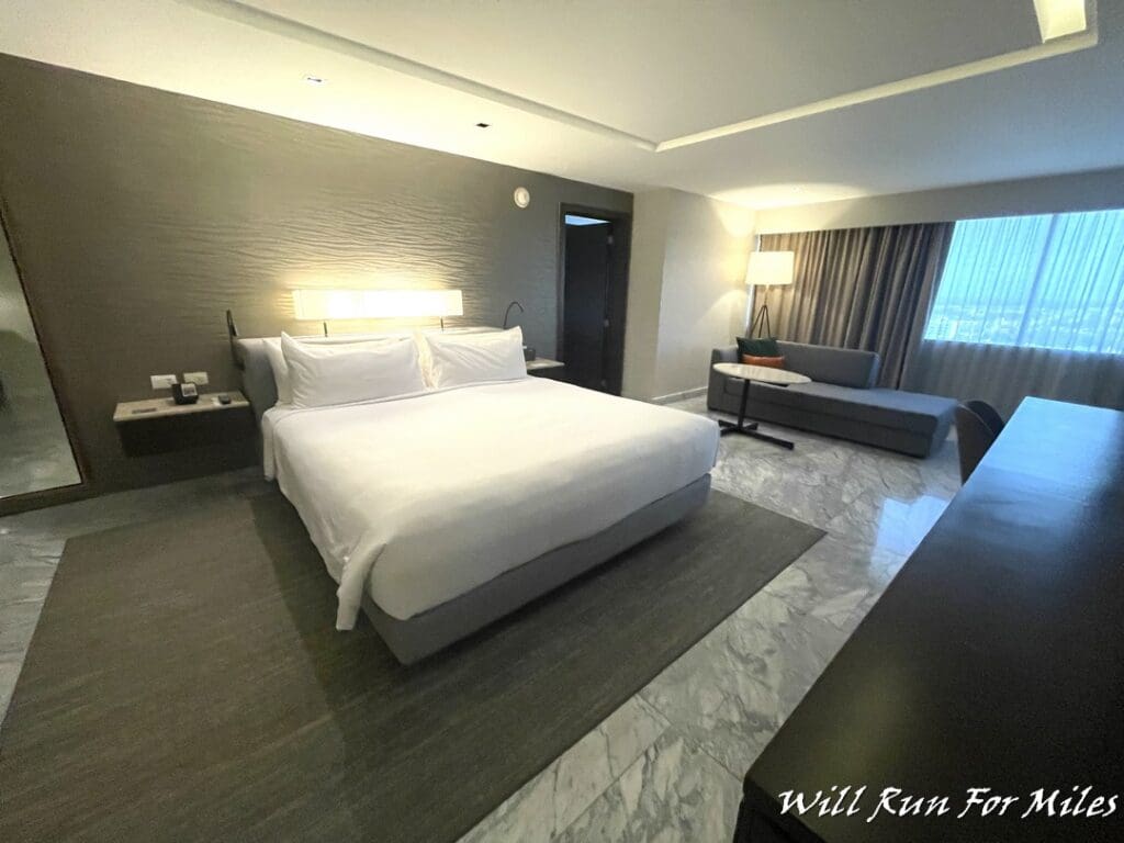 a room with a bed and a couch