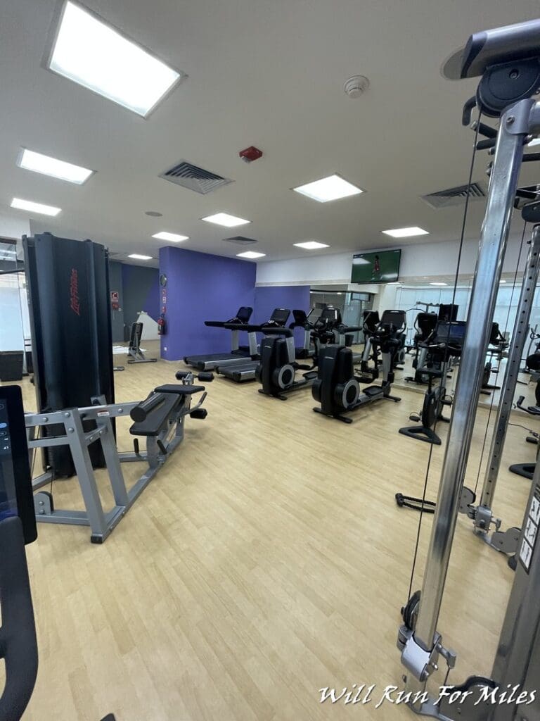 a room with exercise equipment