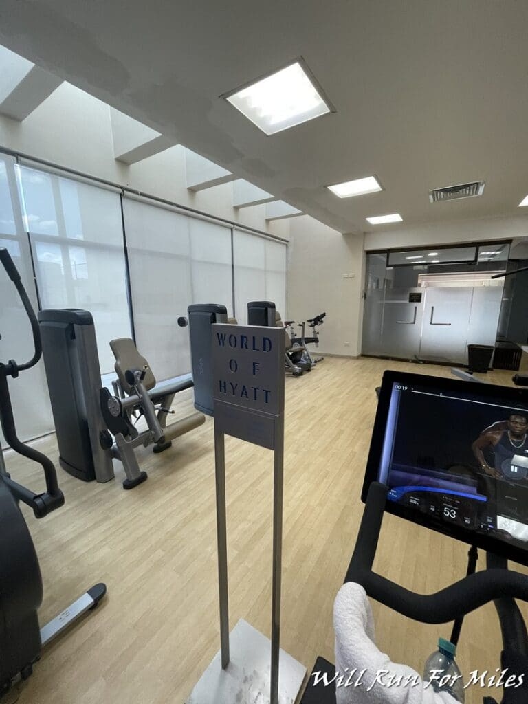 a gym with exercise equipment