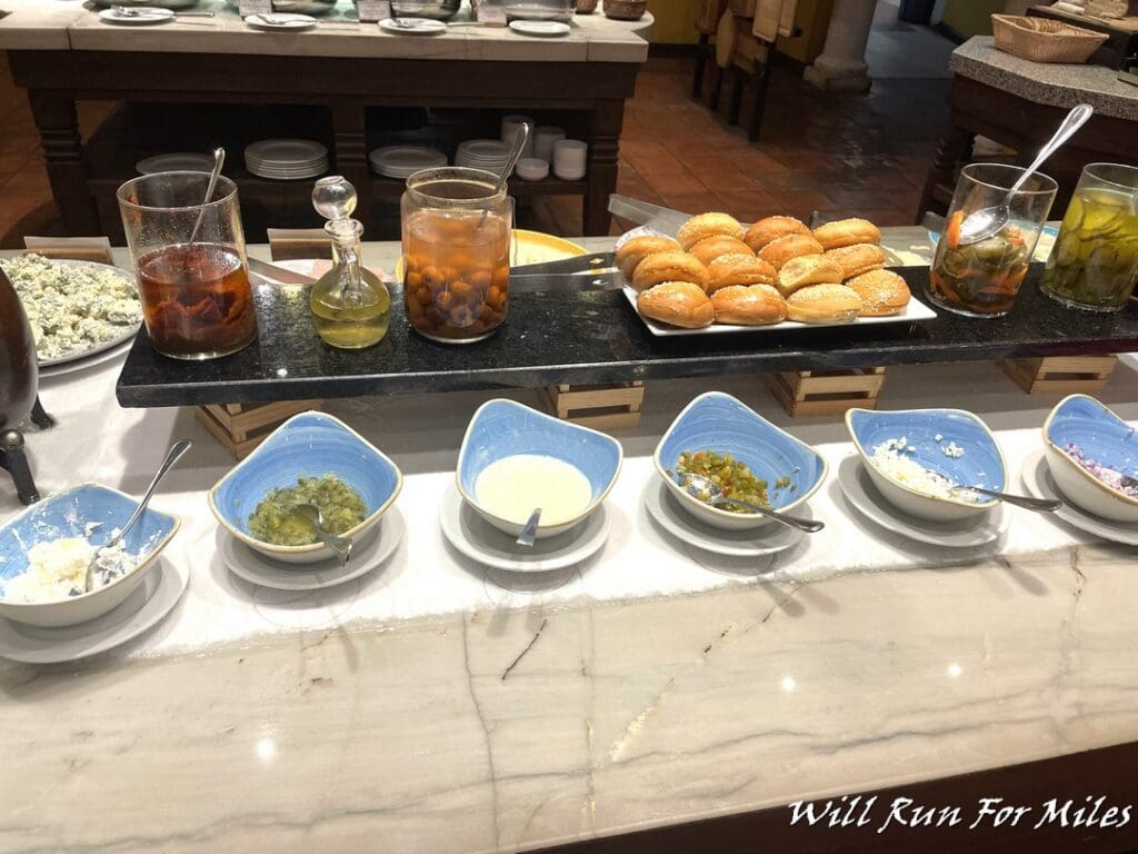 a table with food on it