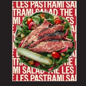 a plate of meat and vegetables