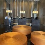 a group of people at a reception desk
