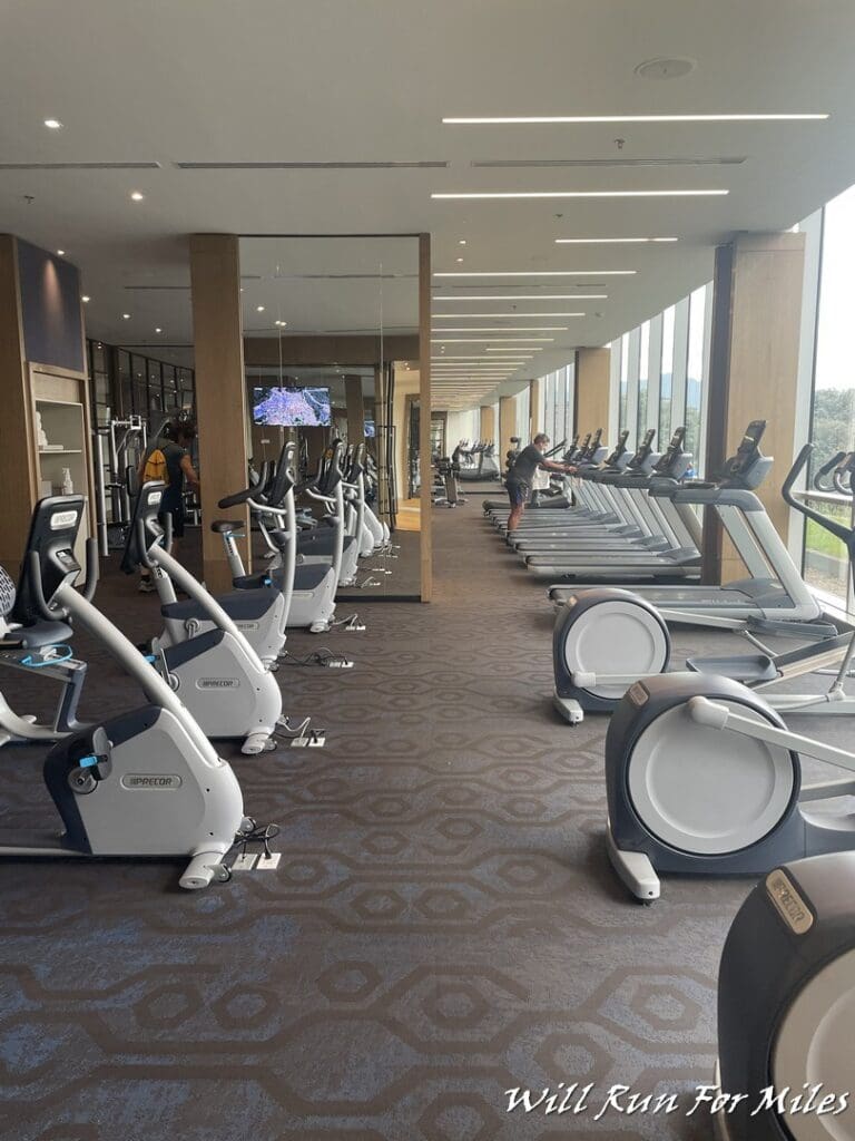 a room with exercise machines